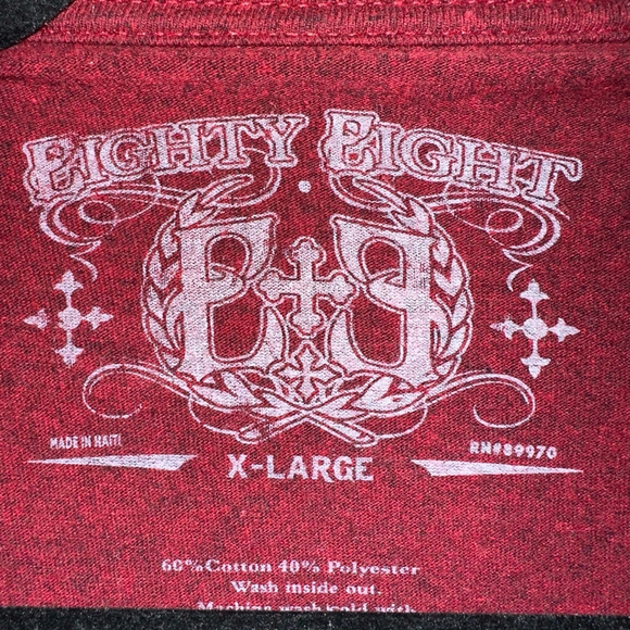 Men's Eighty Eight T-Shirt, X-Large, Burgundy New York - Picture 5 of 9